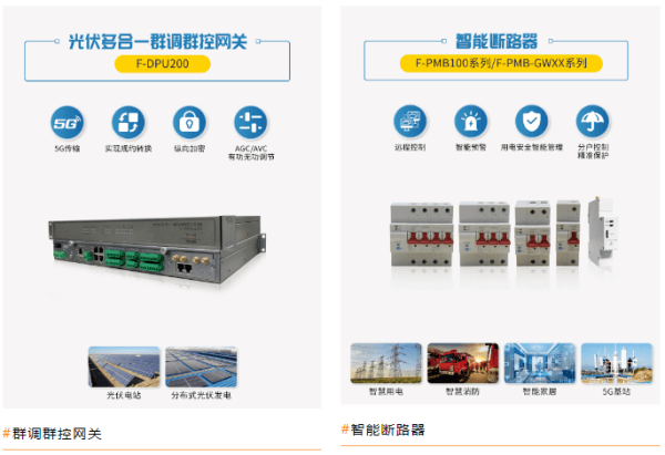 四信产品群调群控网关和智能断路器的产品图